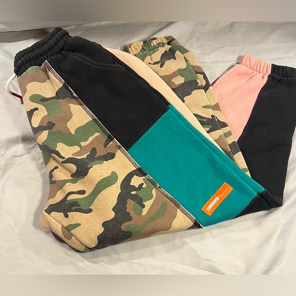 Coursemys Patchwork Sweatpants in Black and Camo - Picture 8 of 10